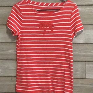 Orange with white stripe t-shirt